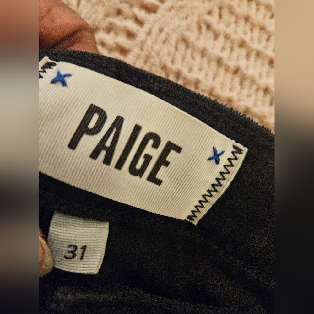 PAIGE Midnight Black Denim - Picture 1 of 7